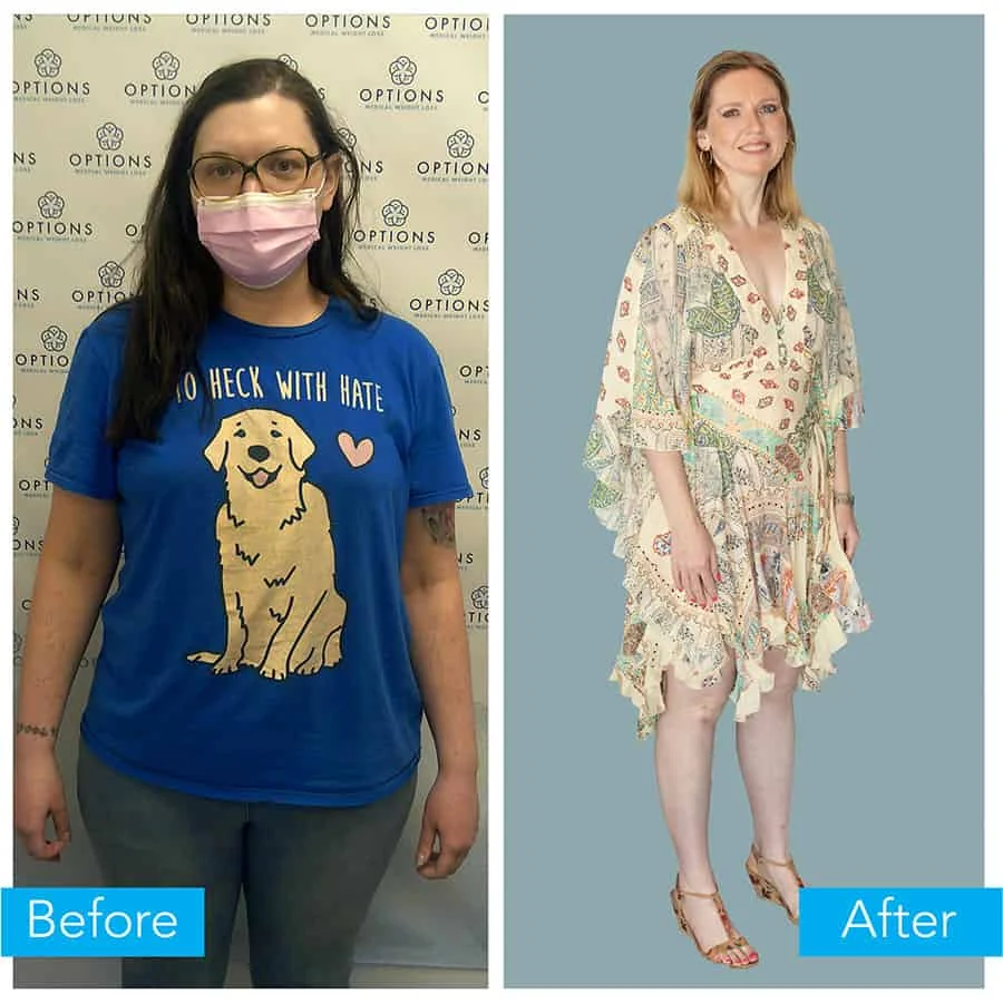 Julie's before and after.